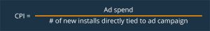 Cost per install - User Acquisition