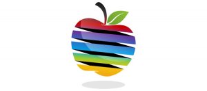 Apple in rainbow colours